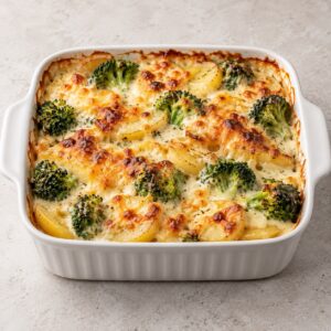 39. Kartoffelauflauf mit Brokkoli und Sahnesoße