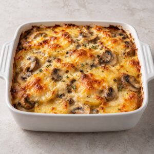 42. Kartoffelauflauf mit Champignons