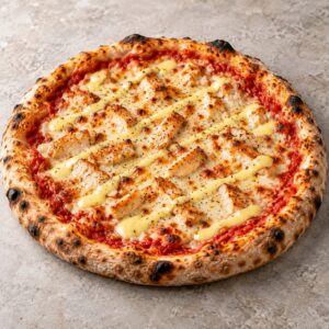 50. Pizza mit Hähnchenbrust und Sauce Hollandaise