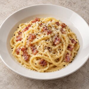 D. Carbonara (Sahne, Schinkenspeck, Hartkäse, Ei)